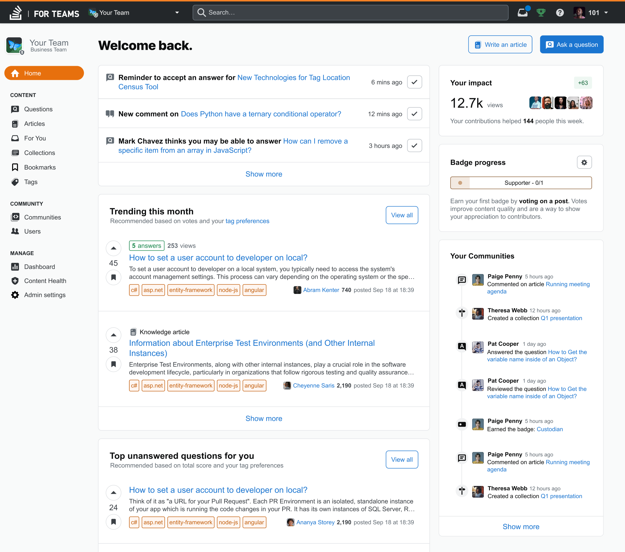 Explore Stack Overflow For Teams Features Stack Overflow